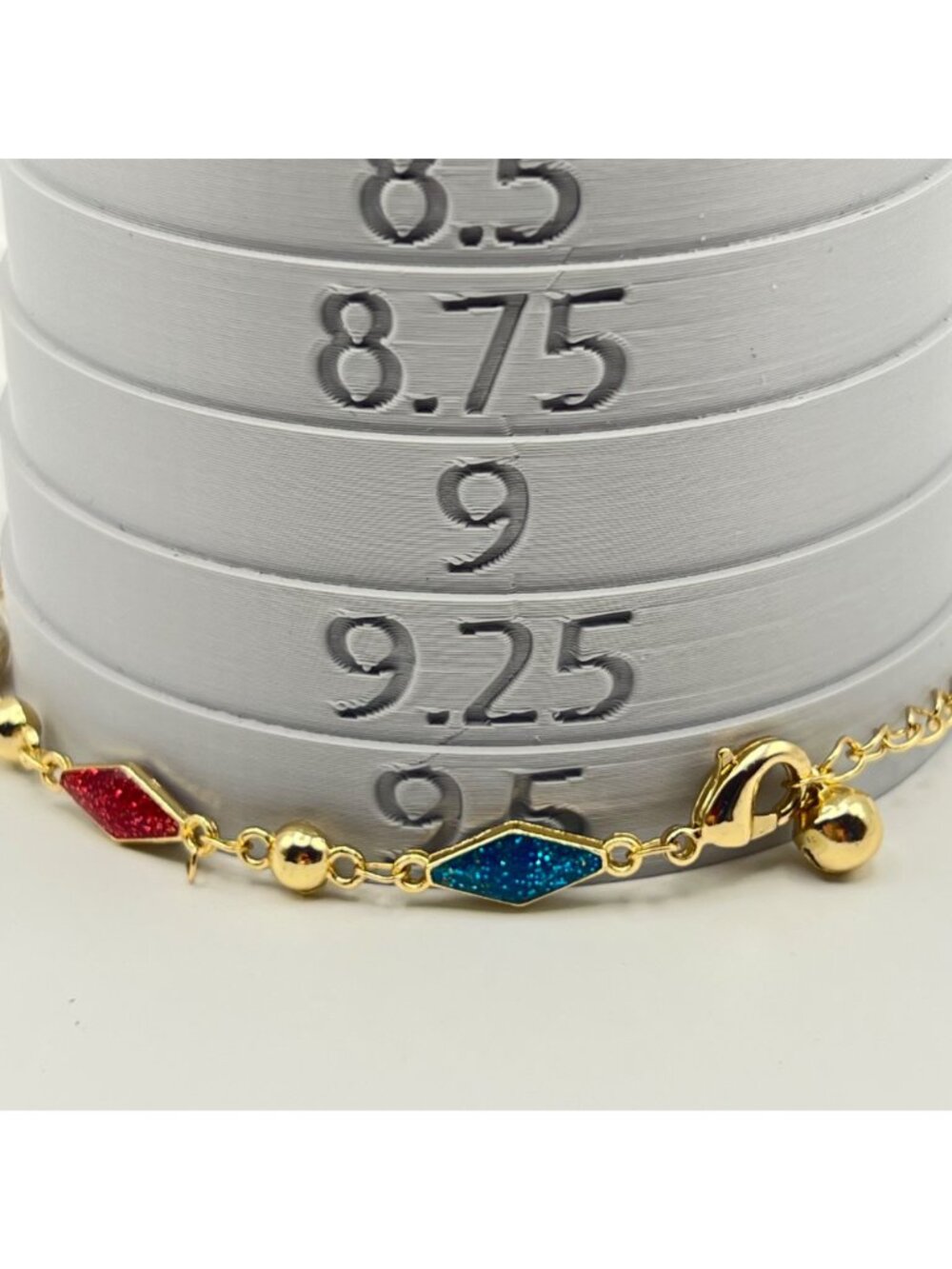 Gold Tone 2 Bracelet Lot Multicolor Enamel Link Charm Bangle Tree of Life Boho - Picture 10 of 14